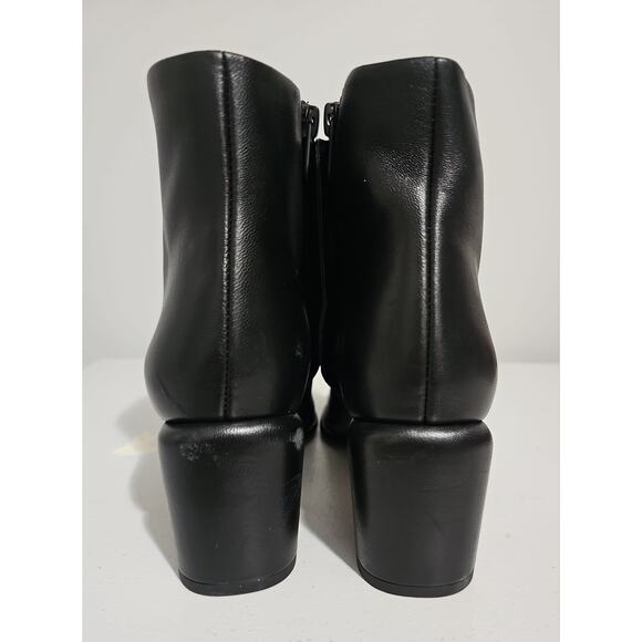 Vince Leather Boots Womens 6 Black Square Toe Block Heel Elevated Elegant - Picture 7 of 16